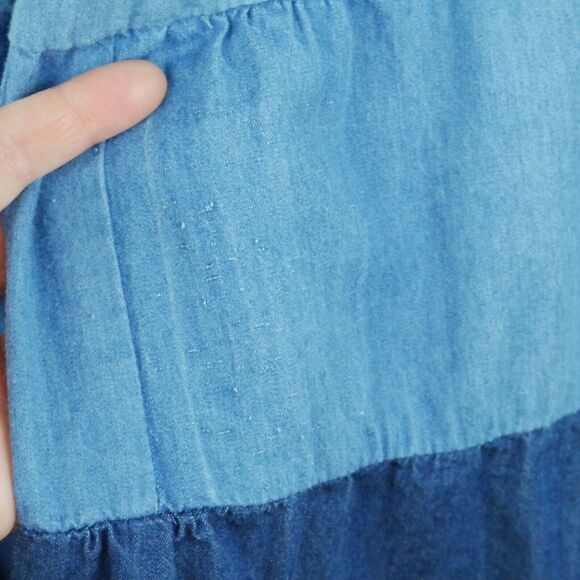 Vintage Small Skirt Y2K Tiered Ombre Midi Western Boho Festival Cottagecore Full - Picture 6 of 7